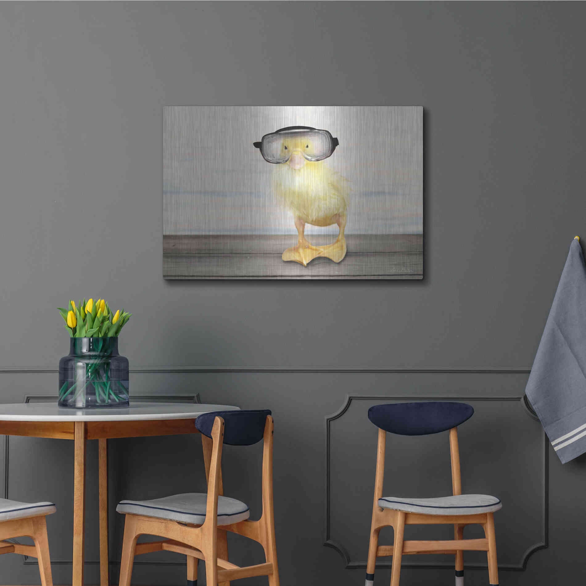 Luxe Metal Art 'Diving Duck' by Lori Deiter, Metal Wall Art,36x24