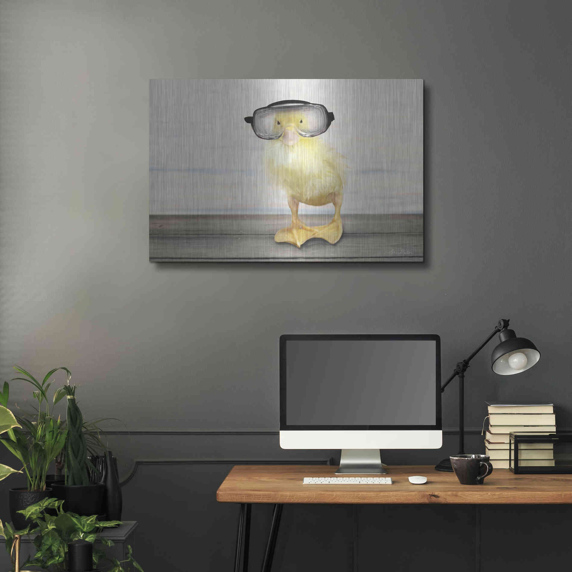 Luxe Metal Art 'Diving Duck' by Lori Deiter, Metal Wall Art,36x24