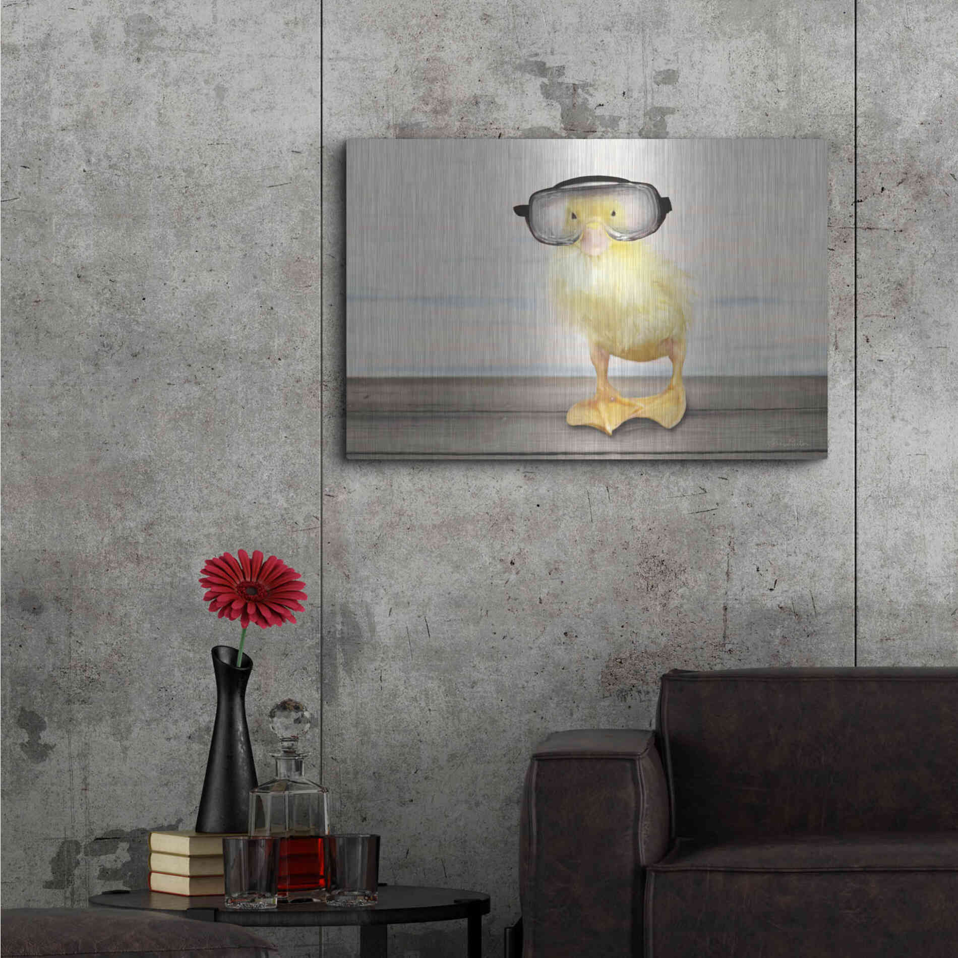 Luxe Metal Art 'Diving Duck' by Lori Deiter, Metal Wall Art,36x24