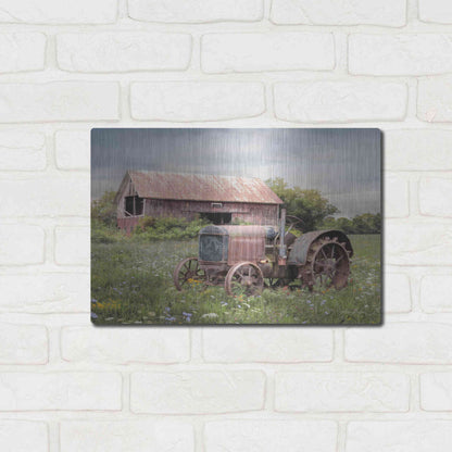 Luxe Metal Art 'Clayton Tractor' by Lori Deiter, Metal Wall Art,16x12