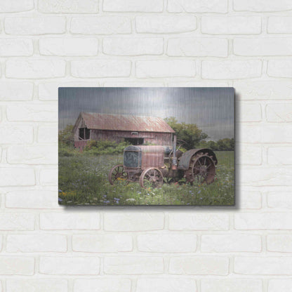 Luxe Metal Art 'Clayton Tractor' by Lori Deiter, Metal Wall Art,24x16