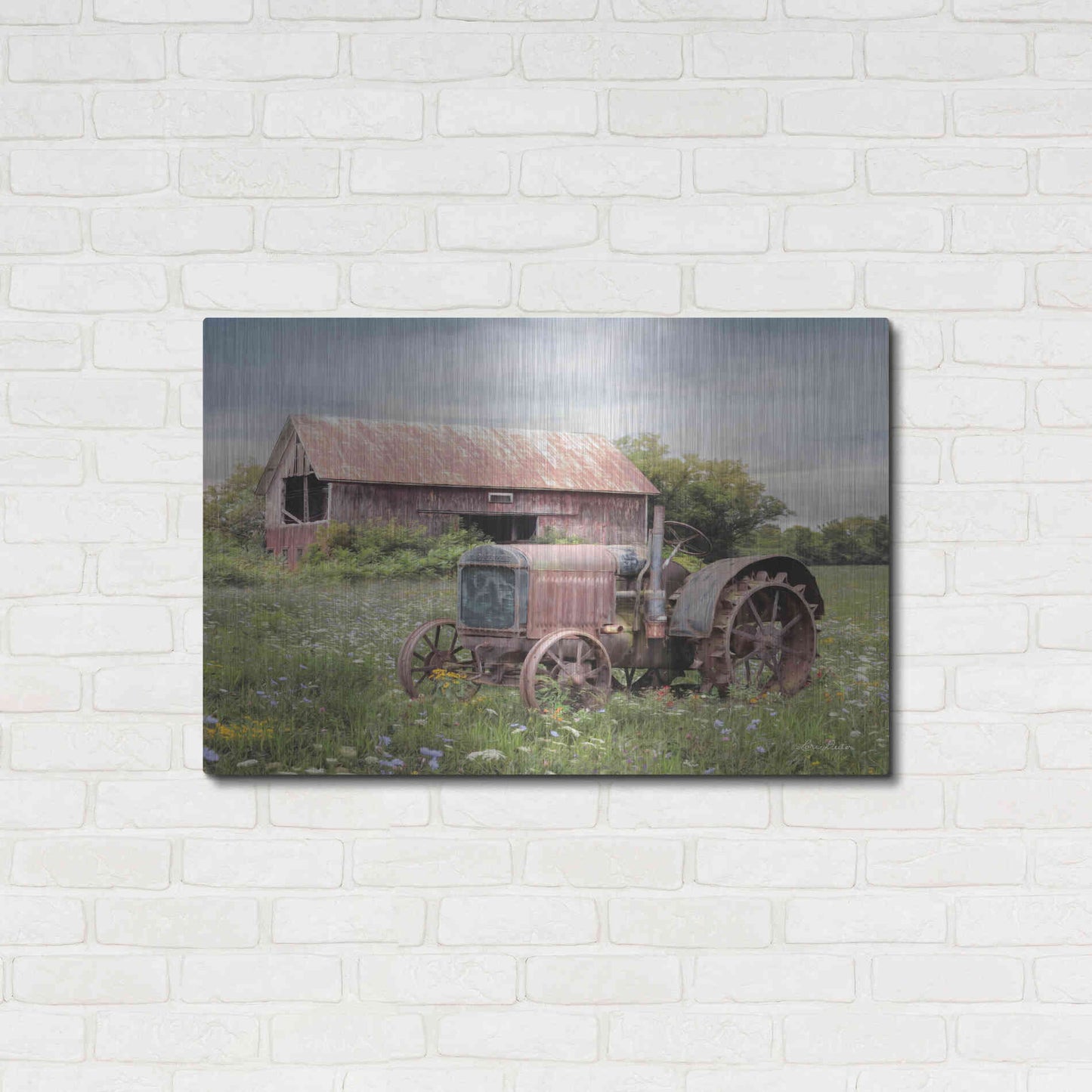 Luxe Metal Art 'Clayton Tractor' by Lori Deiter, Metal Wall Art,36x24