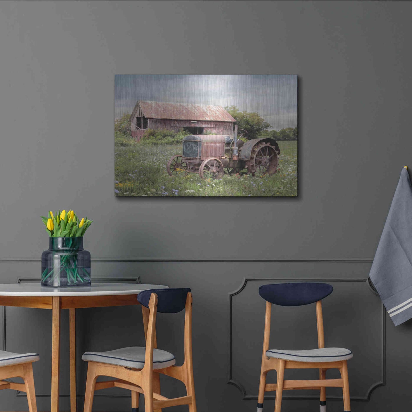 Luxe Metal Art 'Clayton Tractor' by Lori Deiter, Metal Wall Art,36x24