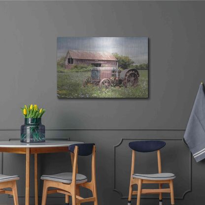 Luxe Metal Art 'Clayton Tractor' by Lori Deiter, Metal Wall Art,36x24