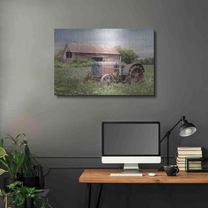 Luxe Metal Art 'Clayton Tractor' by Lori Deiter, Metal Wall Art,36x24