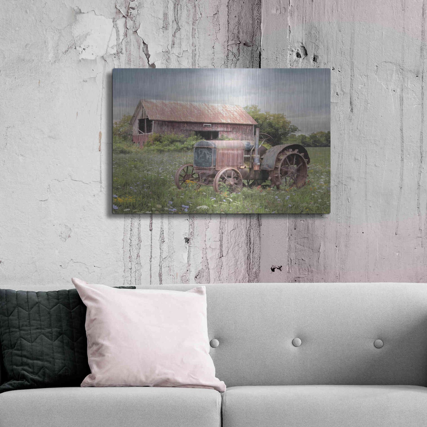 Luxe Metal Art 'Clayton Tractor' by Lori Deiter, Metal Wall Art,36x24