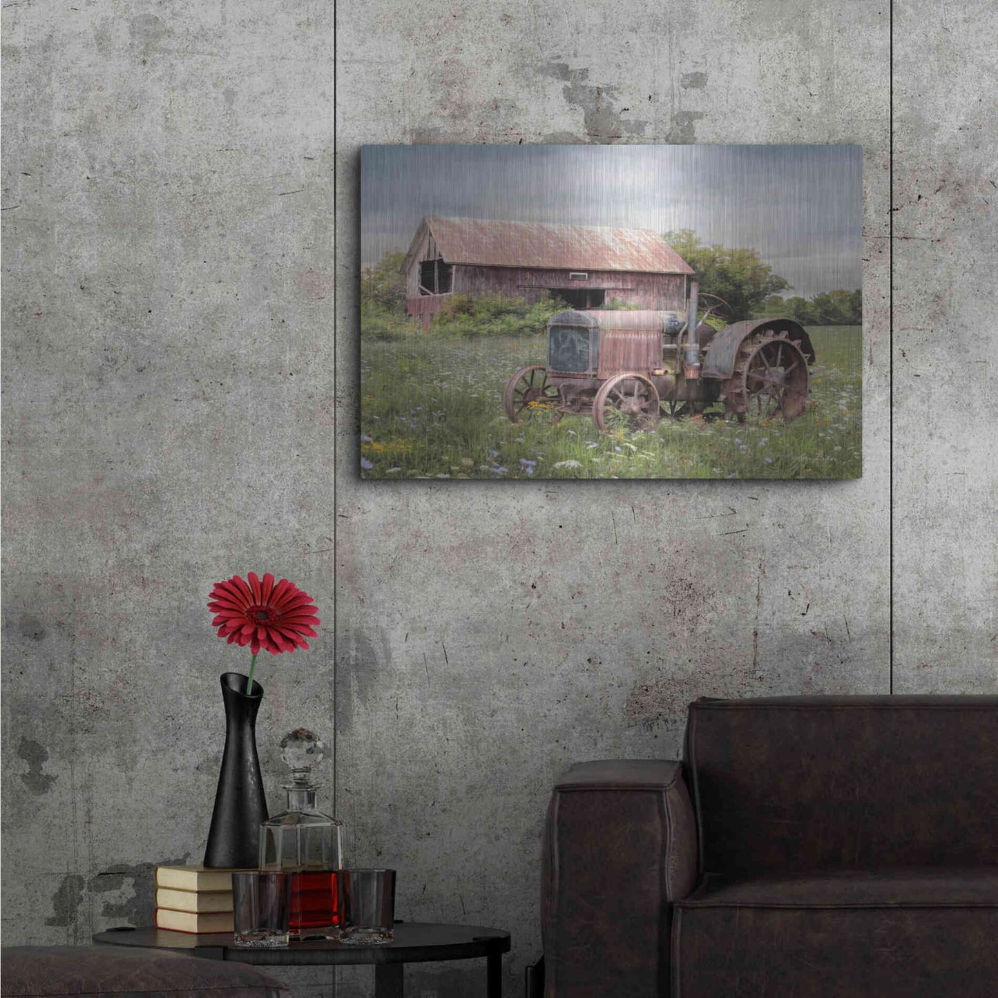 Luxe Metal Art 'Clayton Tractor' by Lori Deiter, Metal Wall Art,36x24