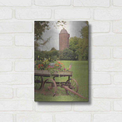 Luxe Metal Art 'Clayton Flower Wagon' by Lori Deiter, Metal Wall Art,12x16