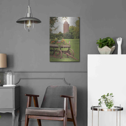 Luxe Metal Art 'Clayton Flower Wagon' by Lori Deiter, Metal Wall Art,16x24