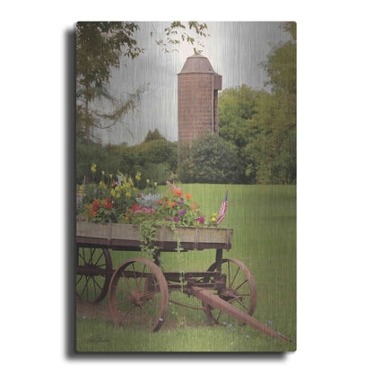 Luxe Metal Art 'Clayton Flower Wagon' by Lori Deiter, Metal Wall Art