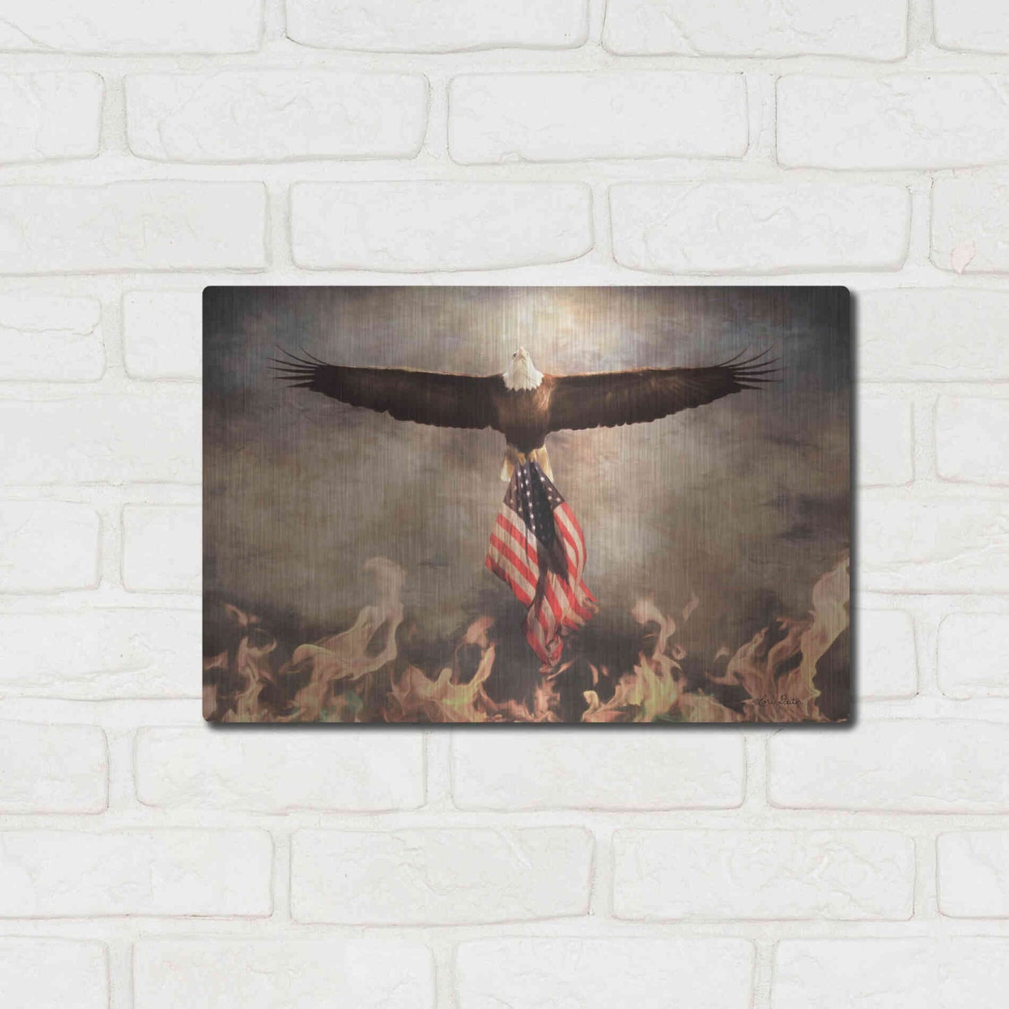 Luxe Metal Art 'Blaze of Glory' by Lori Deiter, Metal Wall Art,16x12