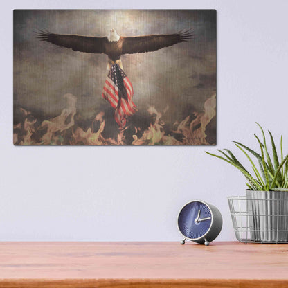 Luxe Metal Art 'Blaze of Glory' by Lori Deiter, Metal Wall Art,16x12