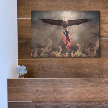 Luxe Metal Art 'Blaze of Glory' by Lori Deiter, Metal Wall Art,16x12