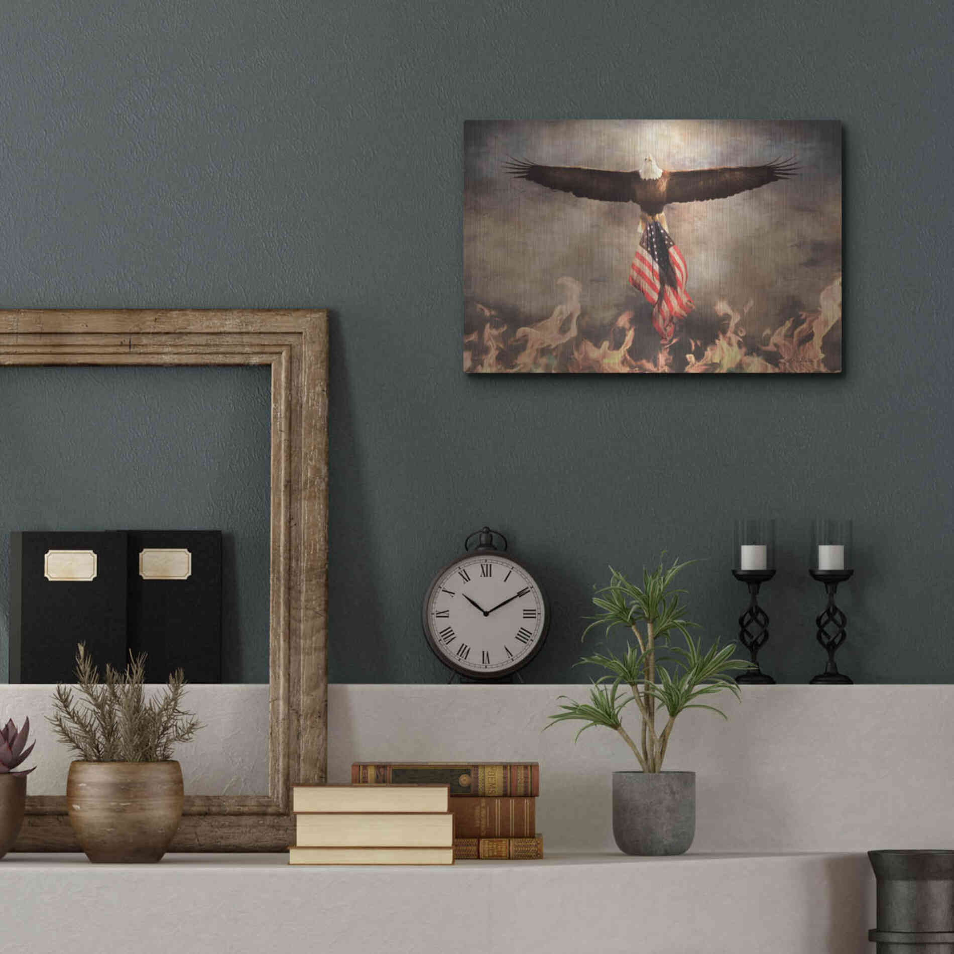 Luxe Metal Art 'Blaze of Glory' by Lori Deiter, Metal Wall Art,16x12