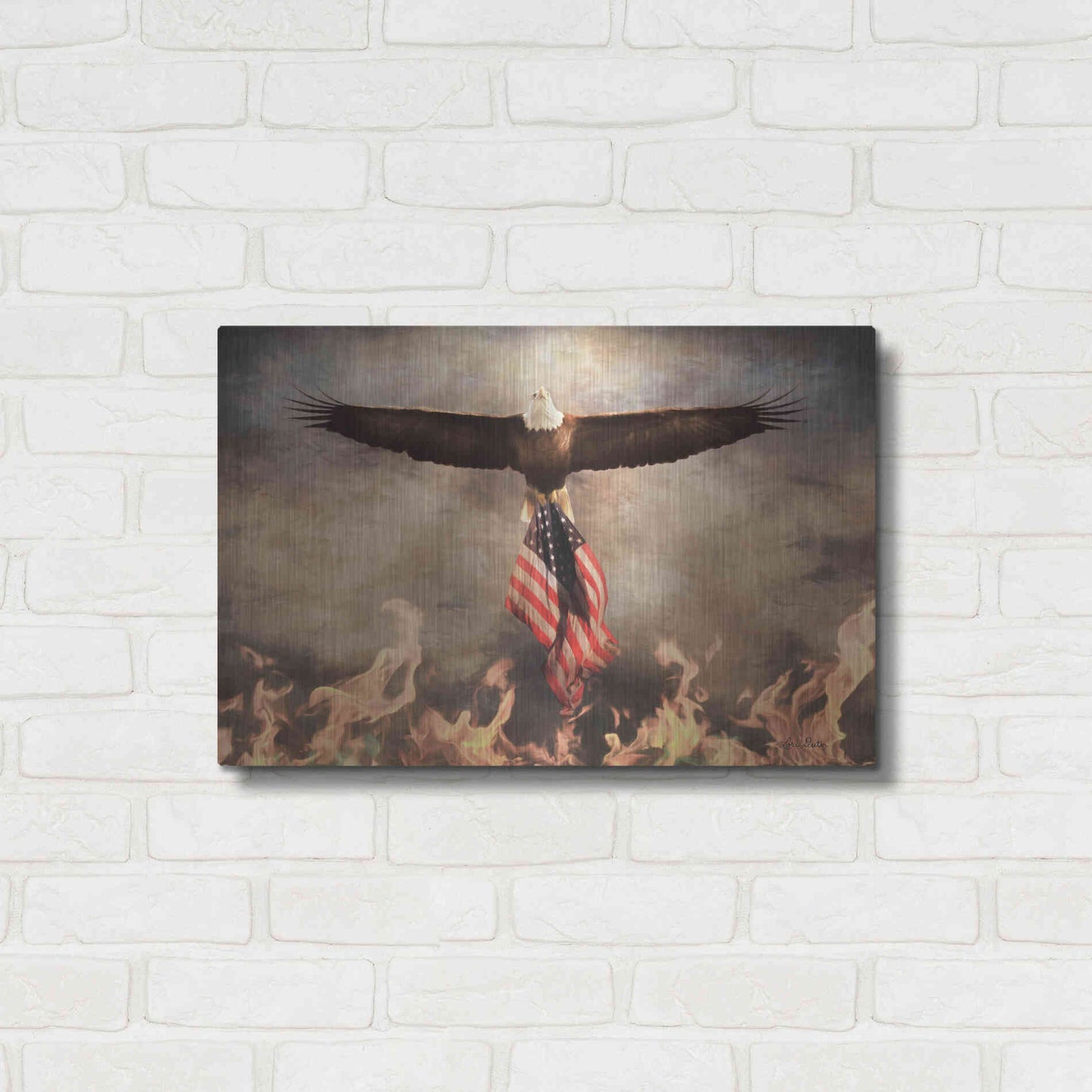 Luxe Metal Art 'Blaze of Glory' by Lori Deiter, Metal Wall Art,24x16