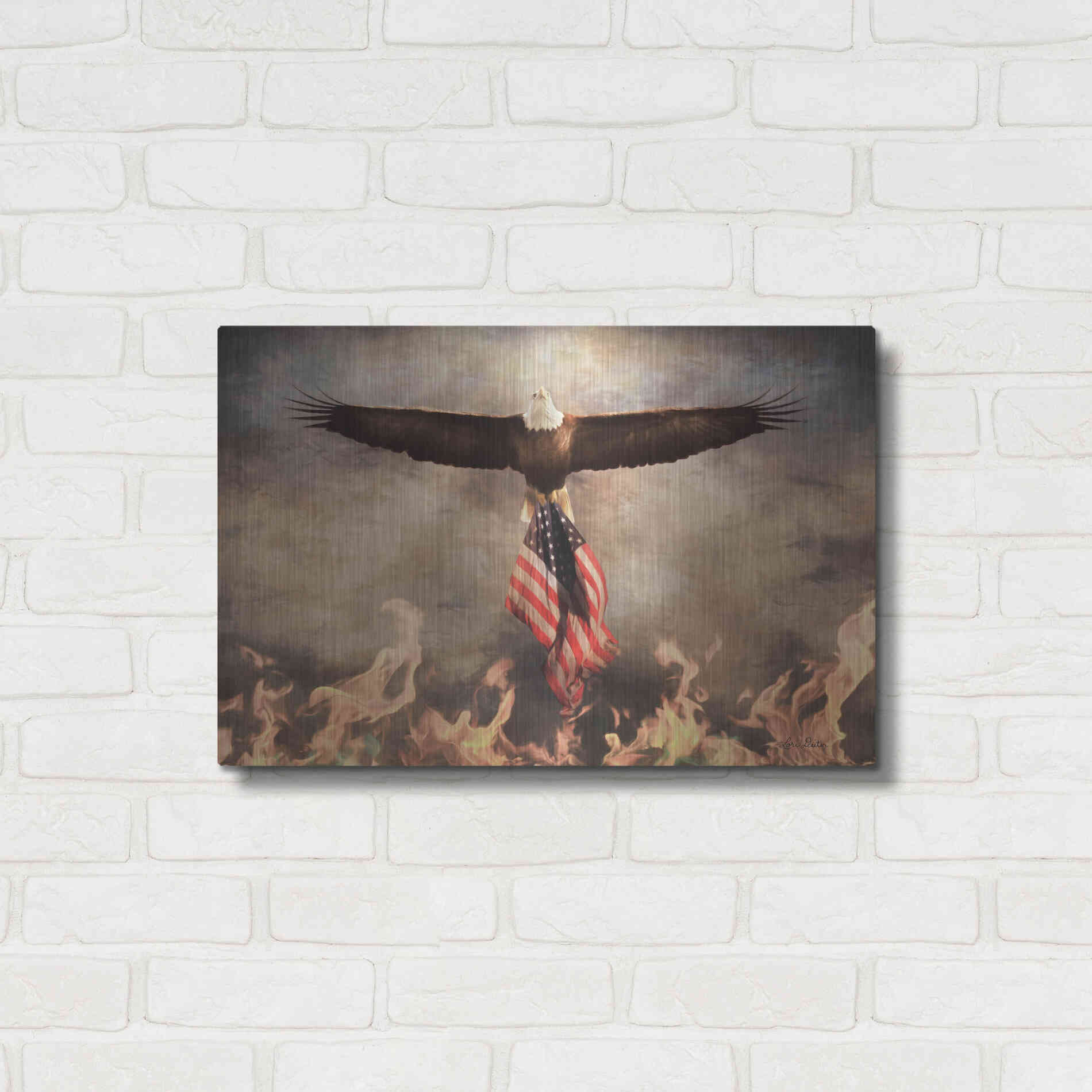 Luxe Metal Art 'Blaze of Glory' by Lori Deiter, Metal Wall Art,24x16