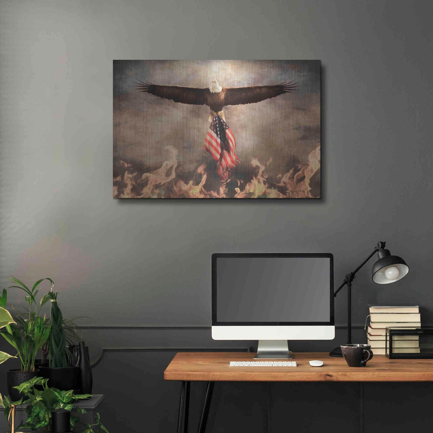 Luxe Metal Art 'Blaze of Glory' by Lori Deiter, Metal Wall Art,36x24