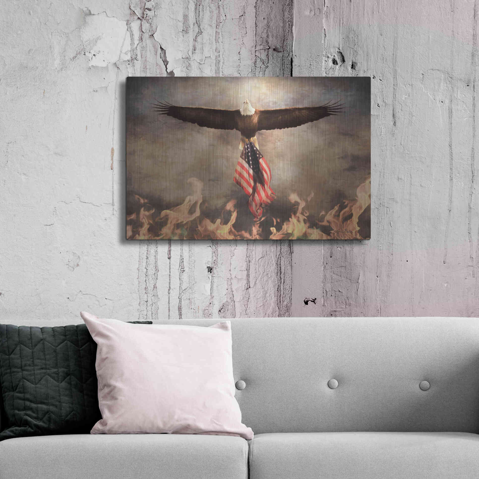 Luxe Metal Art 'Blaze of Glory' by Lori Deiter, Metal Wall Art,36x24