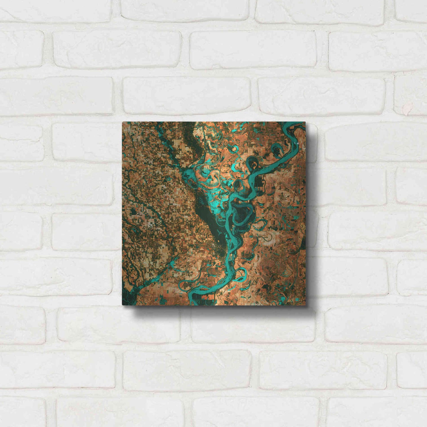 Luxe Metal Art 'Earth As Art: Meandering', Metal Wall Art,12x12