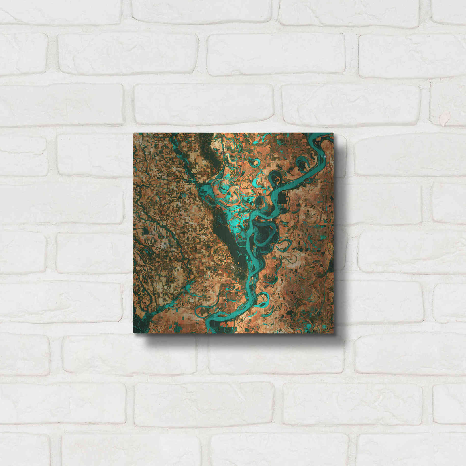 Luxe Metal Art 'Earth As Art: Meandering', Metal Wall Art,12x12