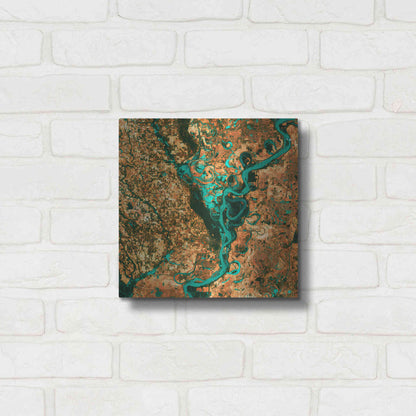 Luxe Metal Art 'Earth As Art: Meandering', Metal Wall Art,12x12