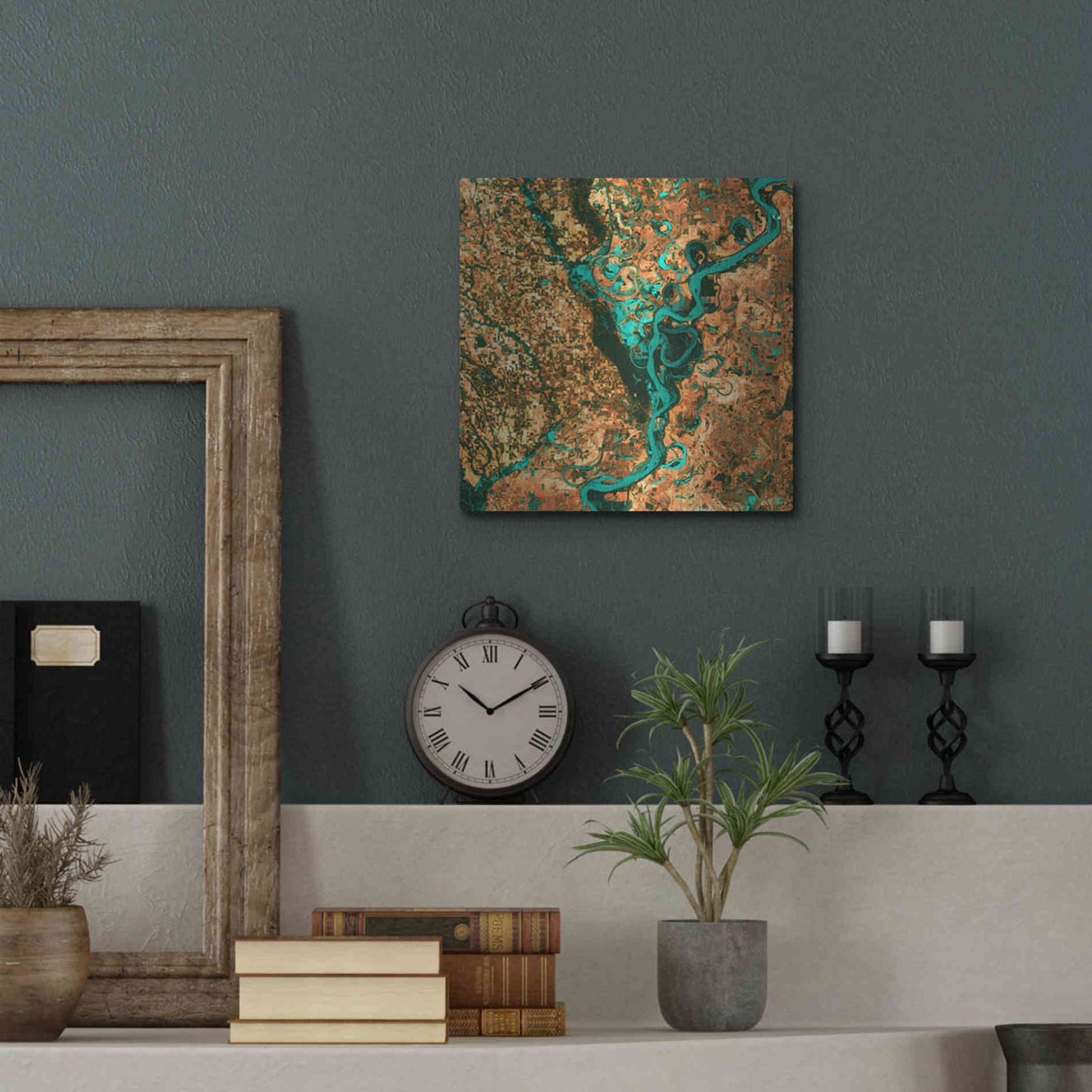 Luxe Metal Art 'Earth As Art: Meandering', Metal Wall Art,12x12