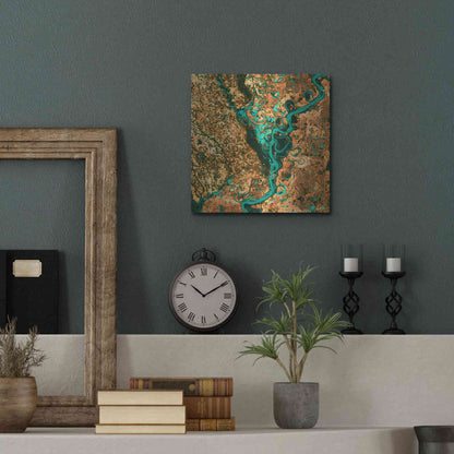 Luxe Metal Art 'Earth As Art: Meandering', Metal Wall Art,12x12