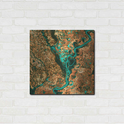 Luxe Metal Art 'Earth As Art: Meandering', Metal Wall Art,24x24