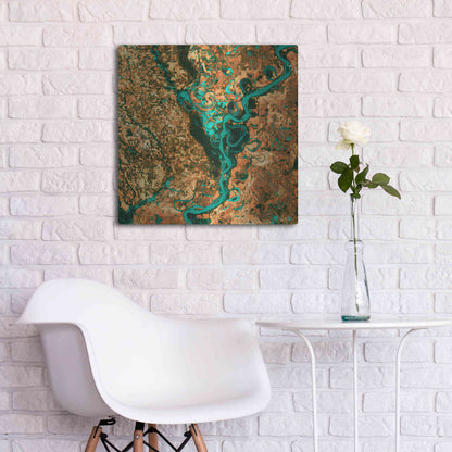 Luxe Metal Art 'Earth As Art: Meandering', Metal Wall Art,24x24