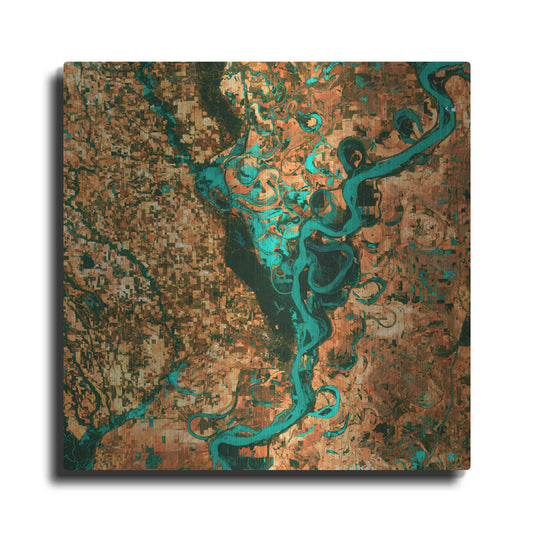 Luxe Metal Art 'Earth As Art: Meandering', Metal Wall Art