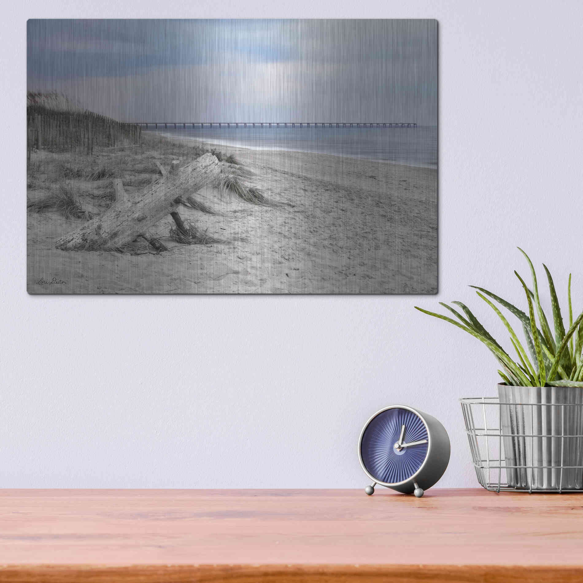 Luxe Metal Art 'Outer Banks Beach' by Lori Deiter, Metal Wall Art,16x12
