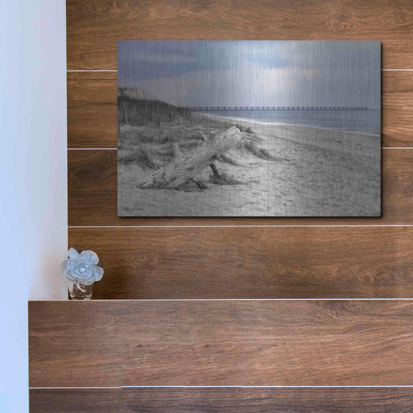 Luxe Metal Art 'Outer Banks Beach' by Lori Deiter, Metal Wall Art,16x12