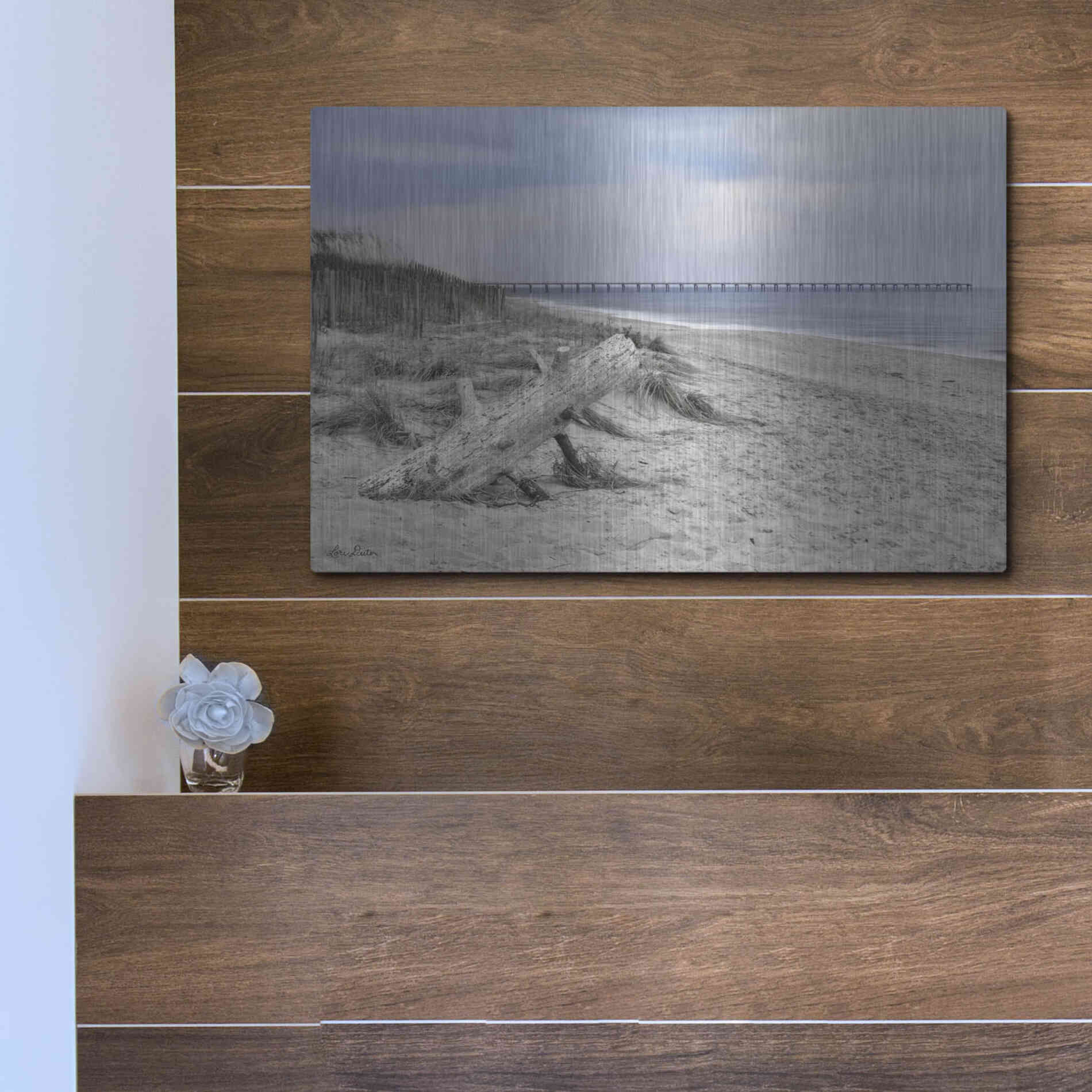 Luxe Metal Art 'Outer Banks Beach' by Lori Deiter, Metal Wall Art,16x12