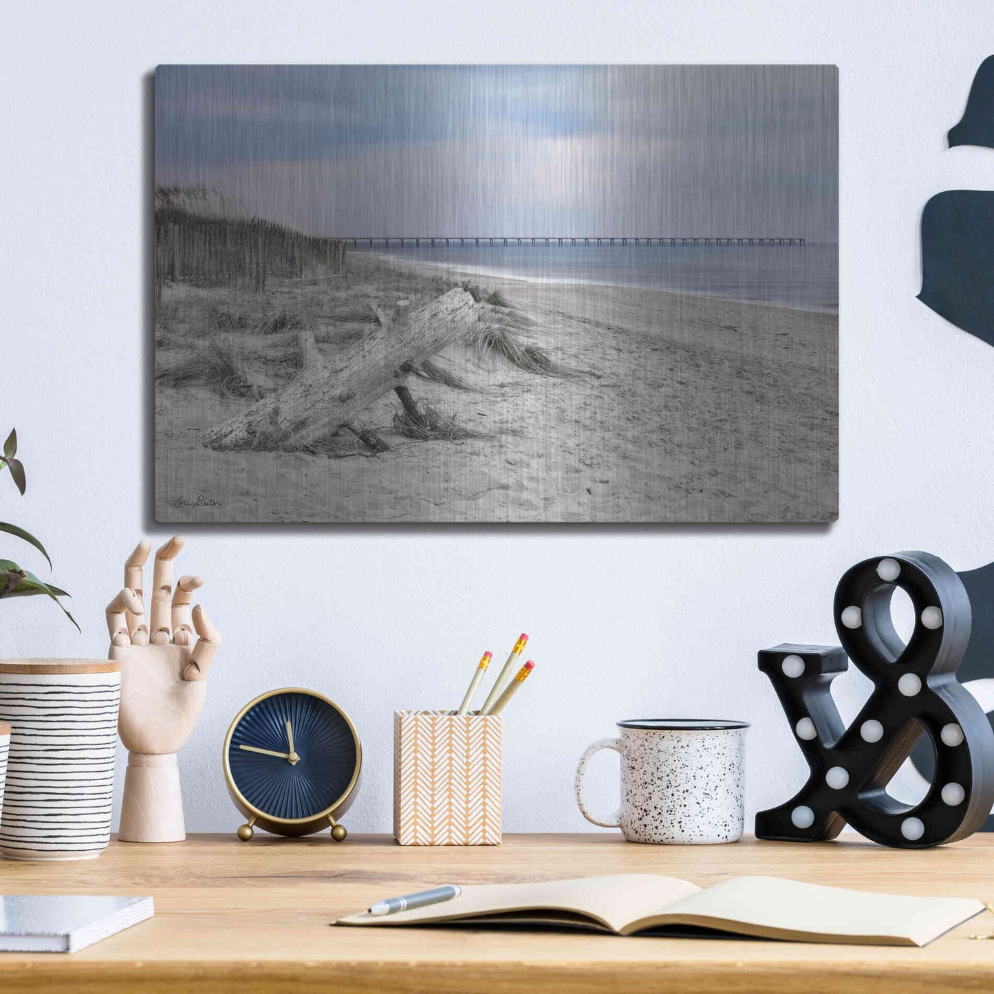 Luxe Metal Art 'Outer Banks Beach' by Lori Deiter, Metal Wall Art,16x12