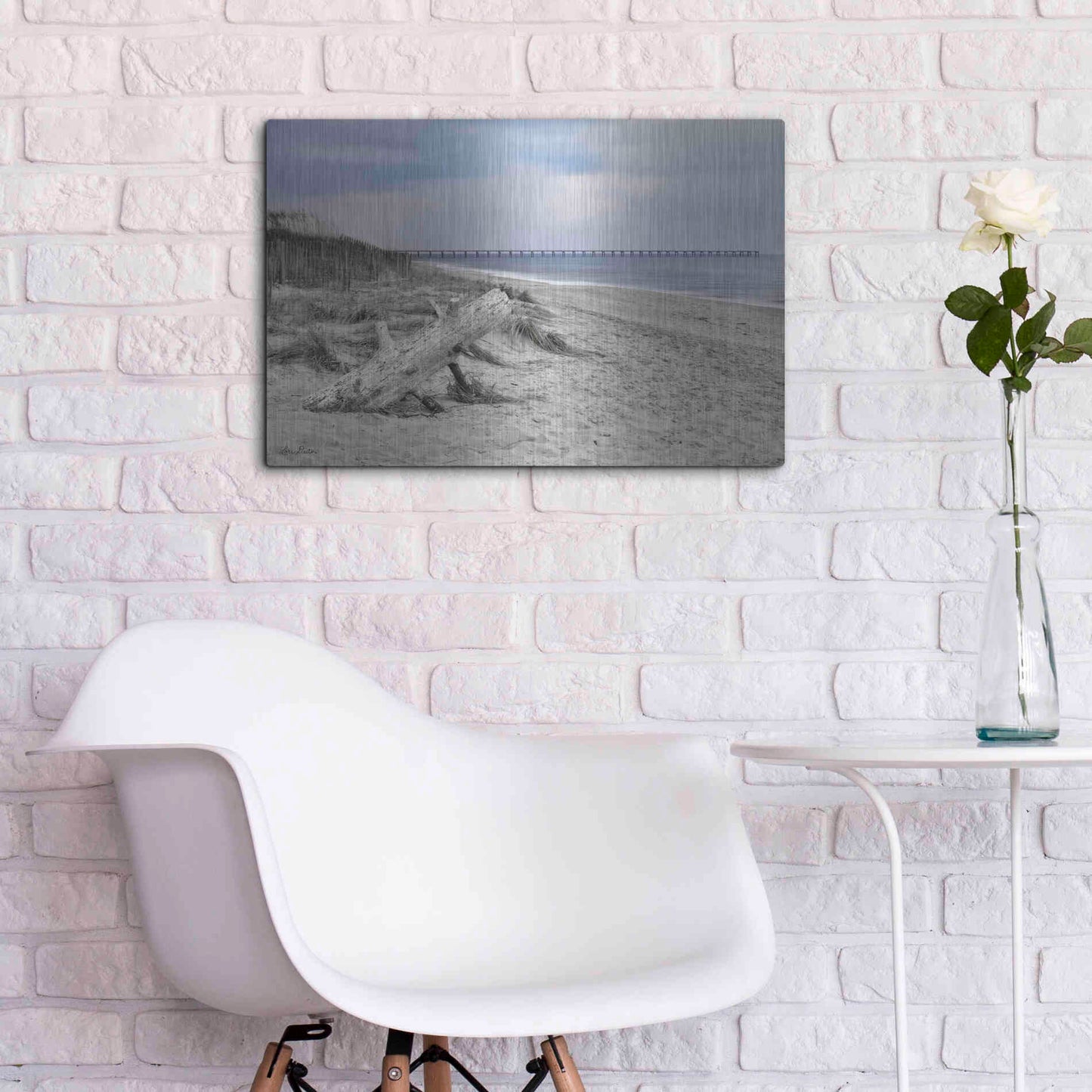 Luxe Metal Art 'Outer Banks Beach' by Lori Deiter, Metal Wall Art,24x16