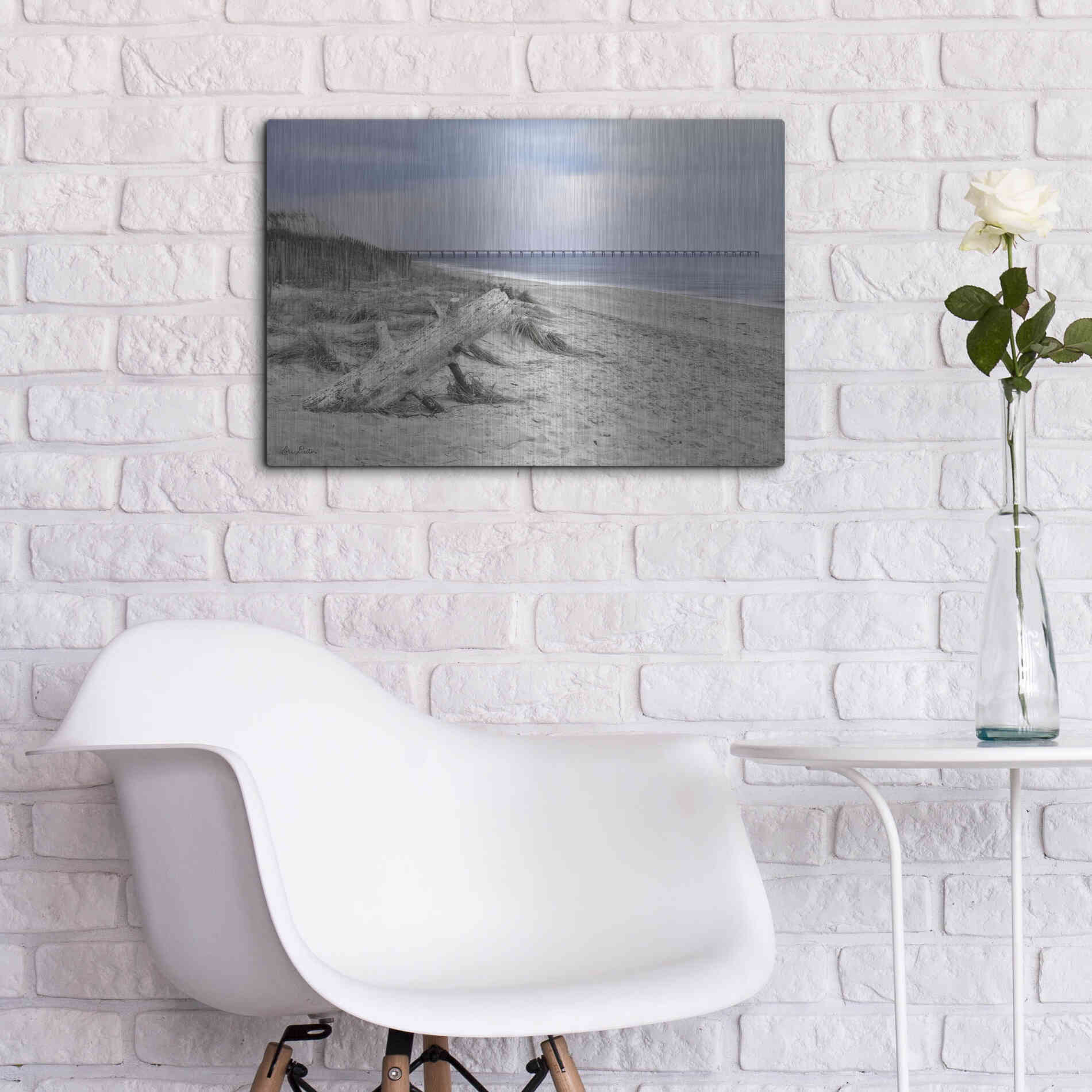 Luxe Metal Art 'Outer Banks Beach' by Lori Deiter, Metal Wall Art,24x16