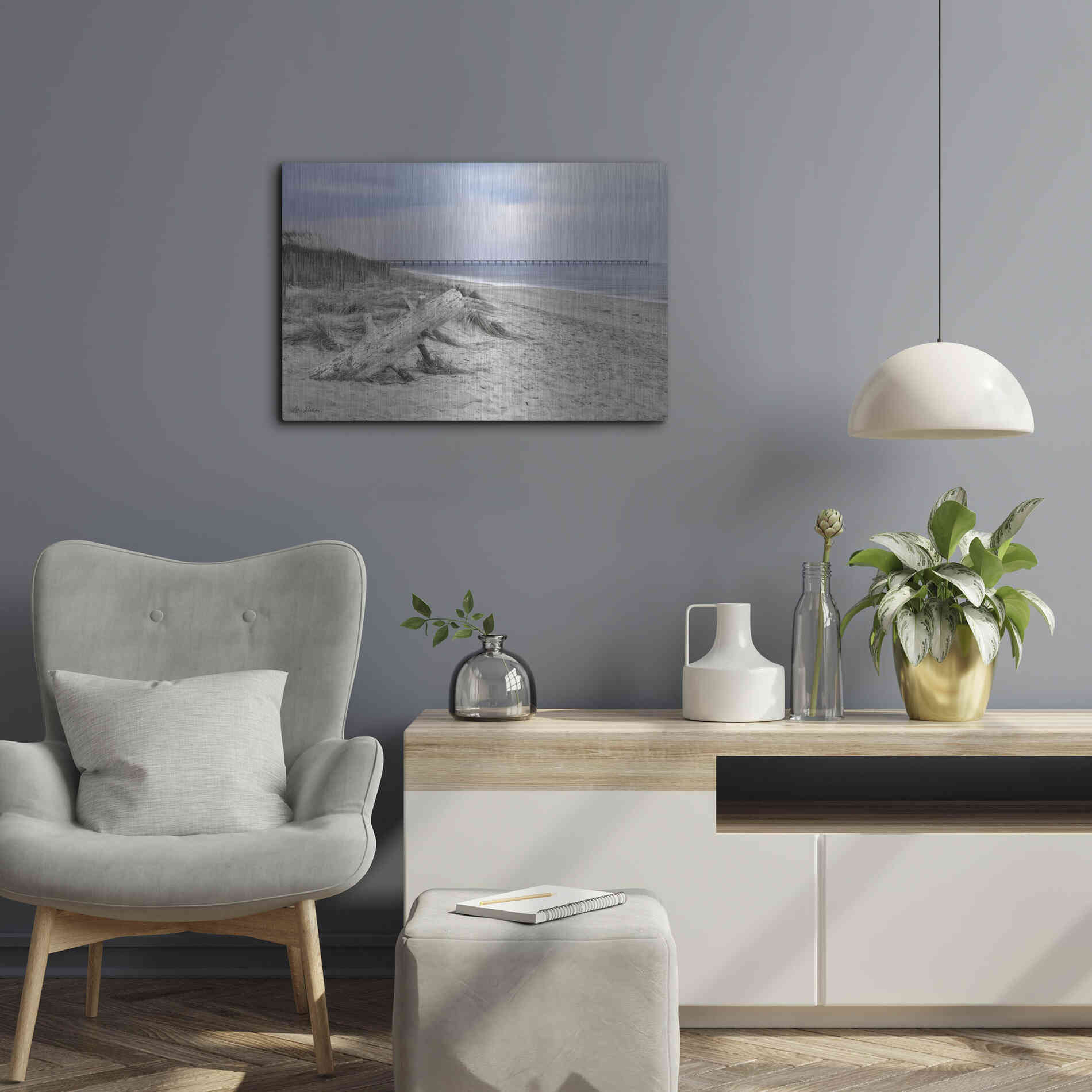 Luxe Metal Art 'Outer Banks Beach' by Lori Deiter, Metal Wall Art,24x16