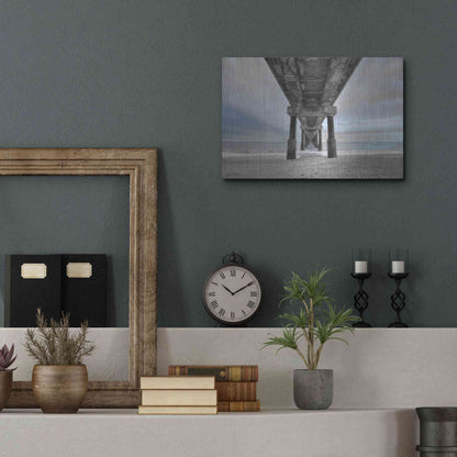 Luxe Metal Art 'Beneath the Outer Banks Beach Pier' by Lori Deiter, Metal Wall Art,16x12