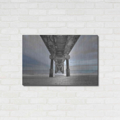 Luxe Metal Art 'Beneath the Outer Banks Beach Pier' by Lori Deiter, Metal Wall Art,36x24