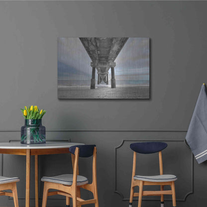 Luxe Metal Art 'Beneath the Outer Banks Beach Pier' by Lori Deiter, Metal Wall Art,36x24