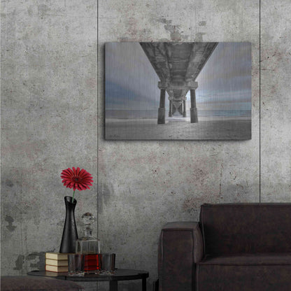 Luxe Metal Art 'Beneath the Outer Banks Beach Pier' by Lori Deiter, Metal Wall Art,36x24