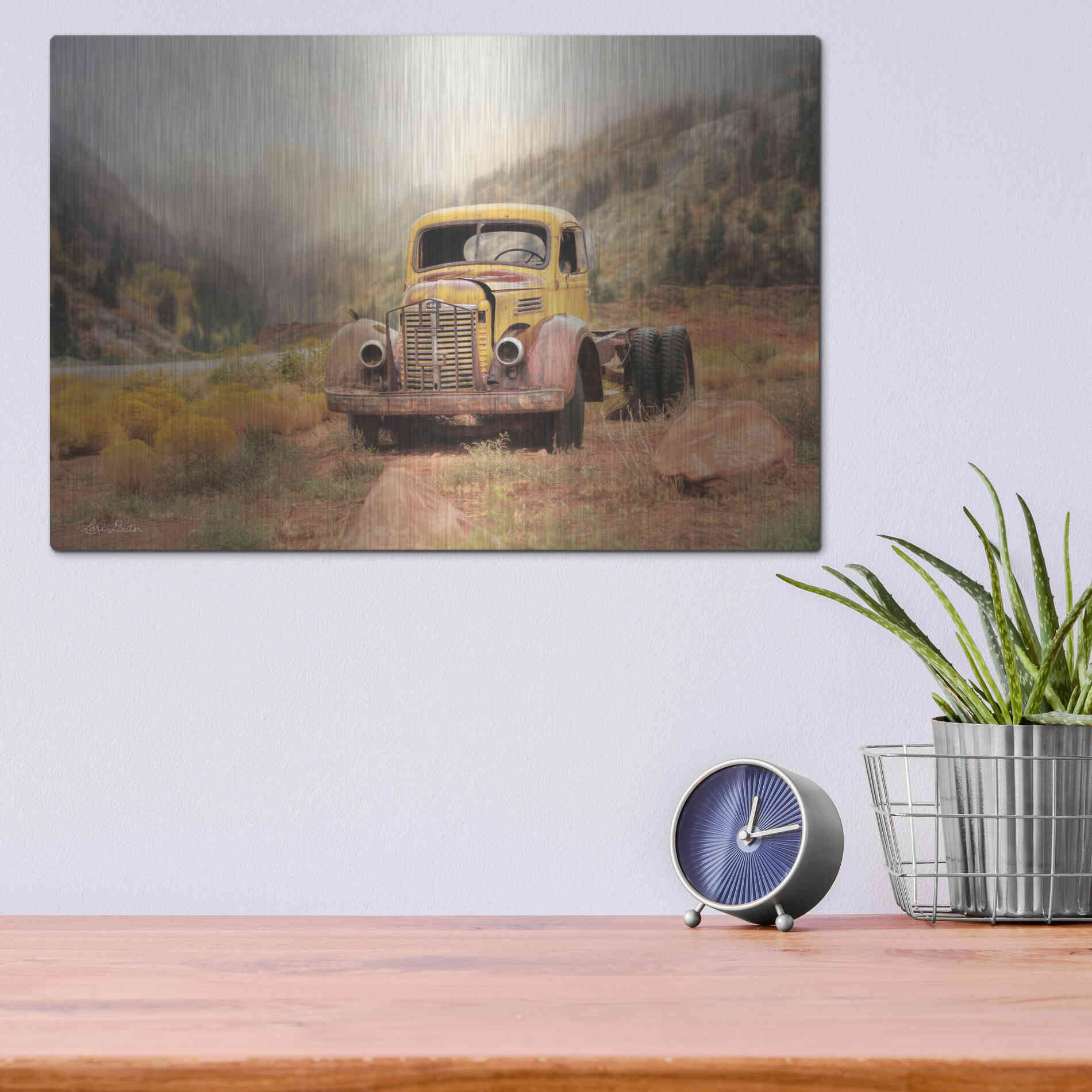Luxe Metal Art 'Southwestern Relic' by Lori Deiter, Metal Wall Art,16x12
