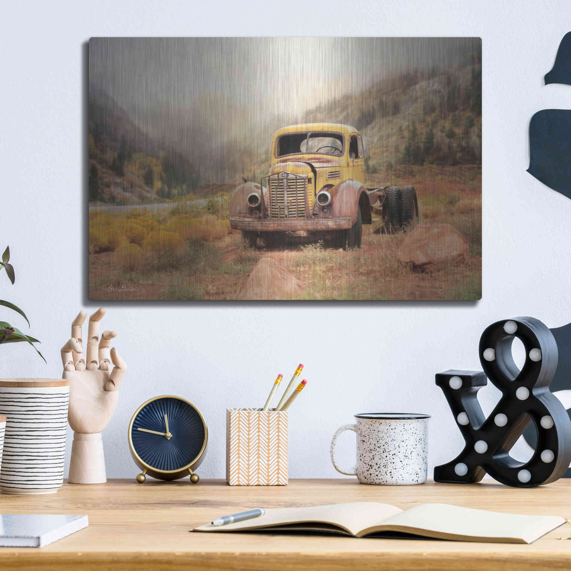 Luxe Metal Art 'Southwestern Relic' by Lori Deiter, Metal Wall Art,16x12