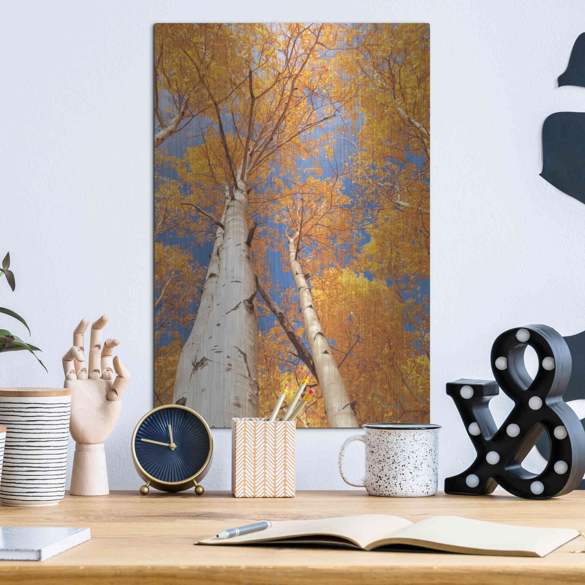 Luxe Metal Art 'Aspen I' by Lori Deiter, Metal Wall Art,12x16