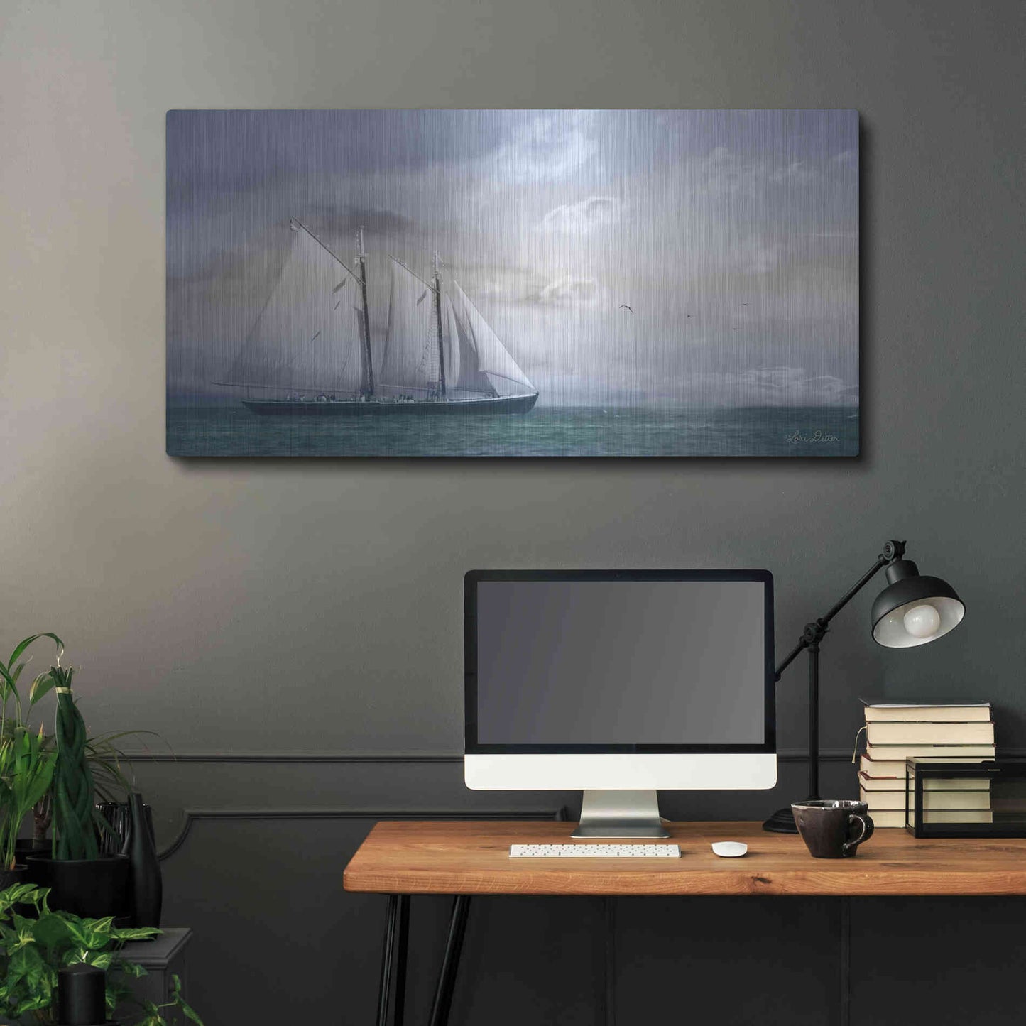 Luxe Metal Art 'Adventure on the Seas' by Lori Deiter, Metal Wall Art,48x24