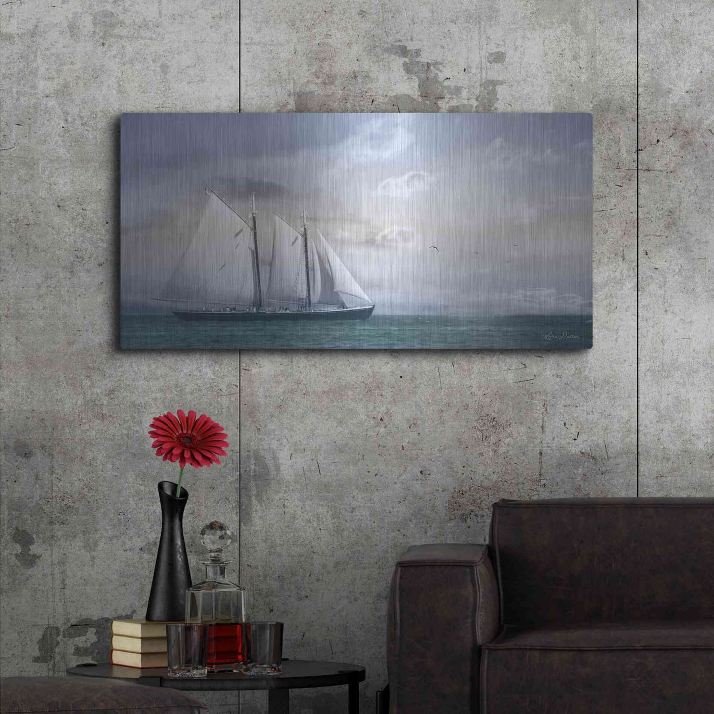 Luxe Metal Art 'Adventure on the Seas' by Lori Deiter, Metal Wall Art,48x24