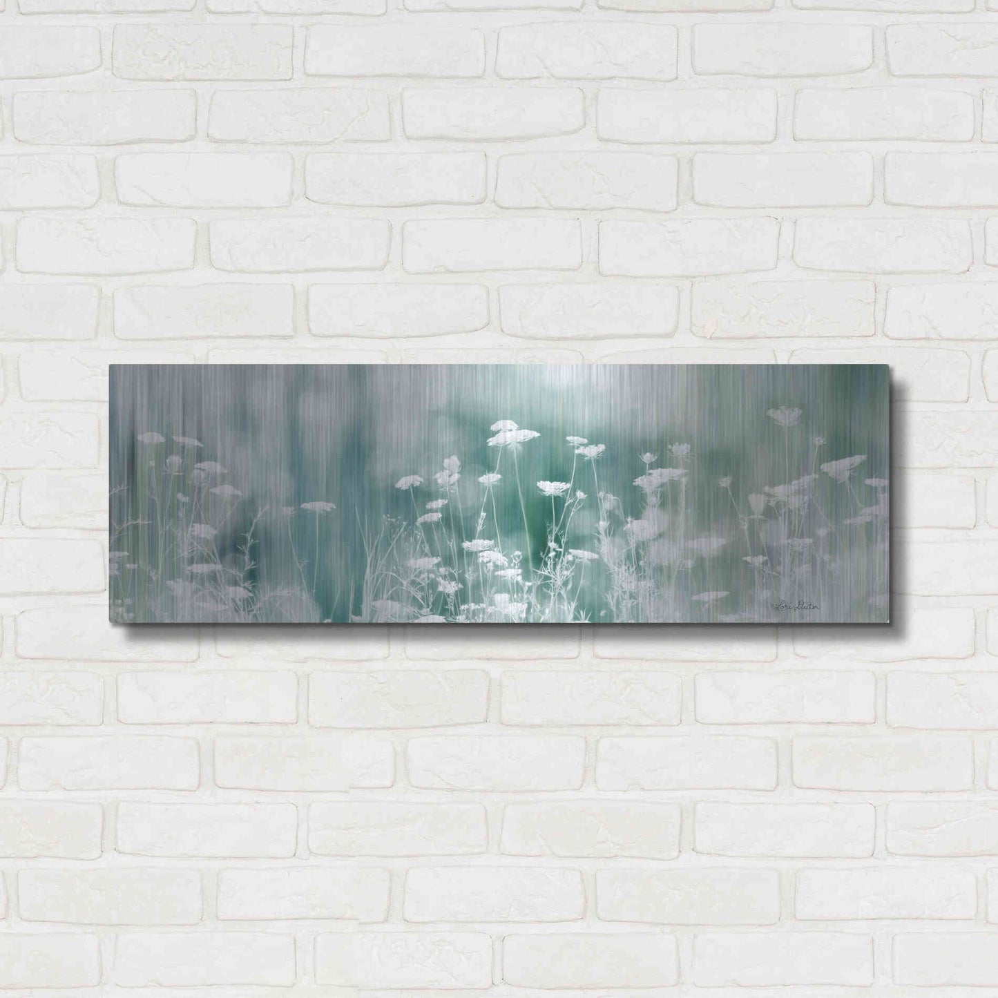 Luxe Metal Art 'Dreamy Meadow' by Lori Deiter, Metal Wall Art,36x12