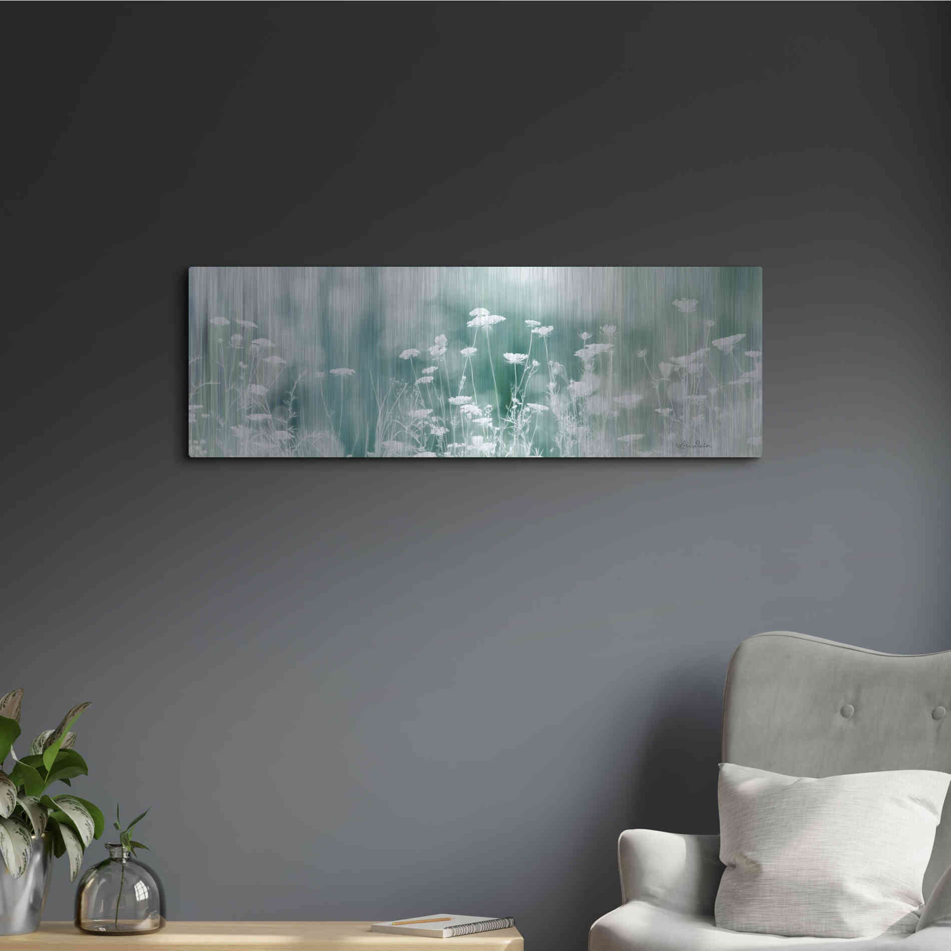 Luxe Metal Art 'Dreamy Meadow' by Lori Deiter, Metal Wall Art,36x12
