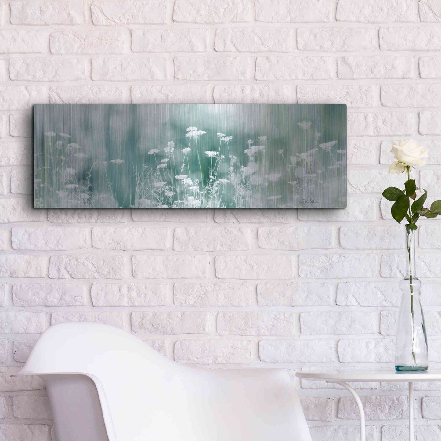 Luxe Metal Art 'Dreamy Meadow' by Lori Deiter, Metal Wall Art,36x12