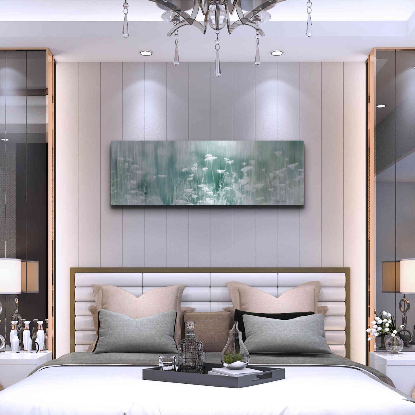 Luxe Metal Art 'Dreamy Meadow' by Lori Deiter, Metal Wall Art,48x16